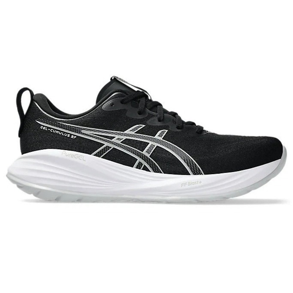 Womens Size 6.5 Narrow Asics Gel Cumulus 27 Black White Concrete Running Shoes